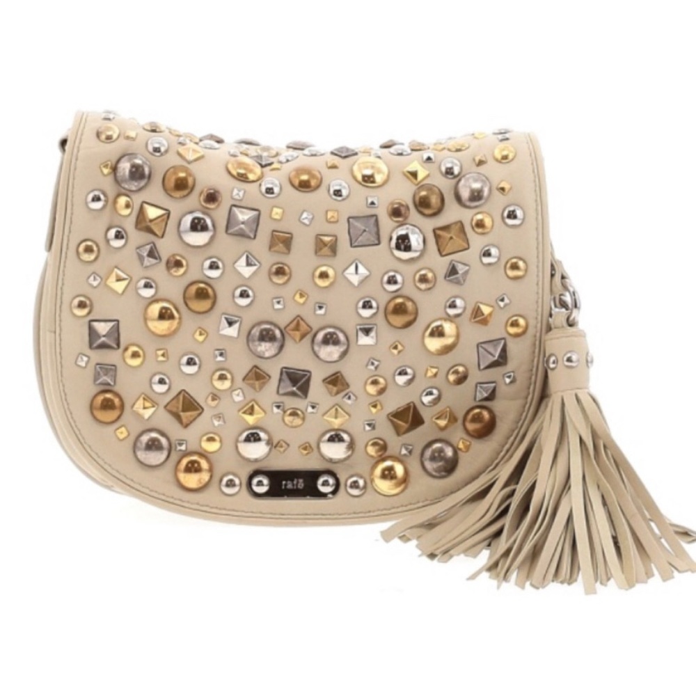 Rafe New York Beige Studded Clutch/Crossbody Bag